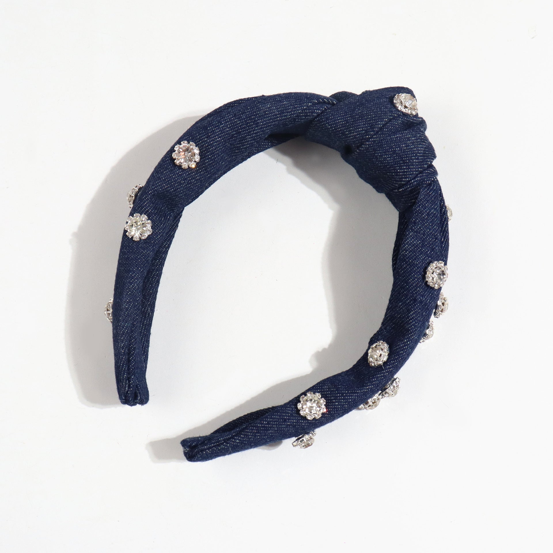 Wholesale Beifei new fashion retro Denim fabric headband personalized knotted  diamond headband